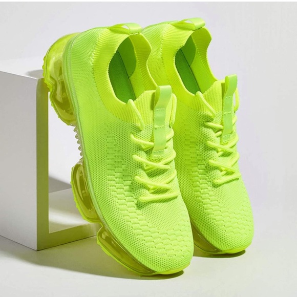 Neon Lime Highlighter Festival Fly Knit Sneaker - Picture 1 of 4